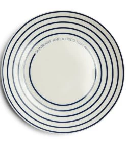 Buffetbordje, Bord Strepen - Shoreline - Blauw/ Wit - 1 Stuk