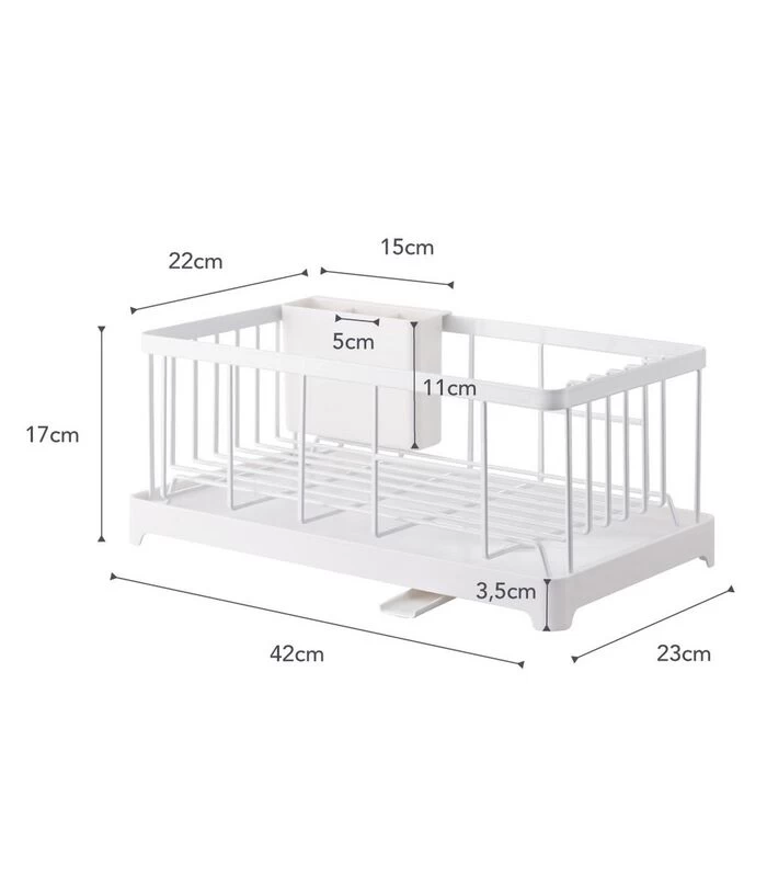 Yamazaki Sink Drainer Wire Basket - Tower - White 7 Yamazaki Sink Drainer Wire Basket - Tower - White - Afbeelding 5