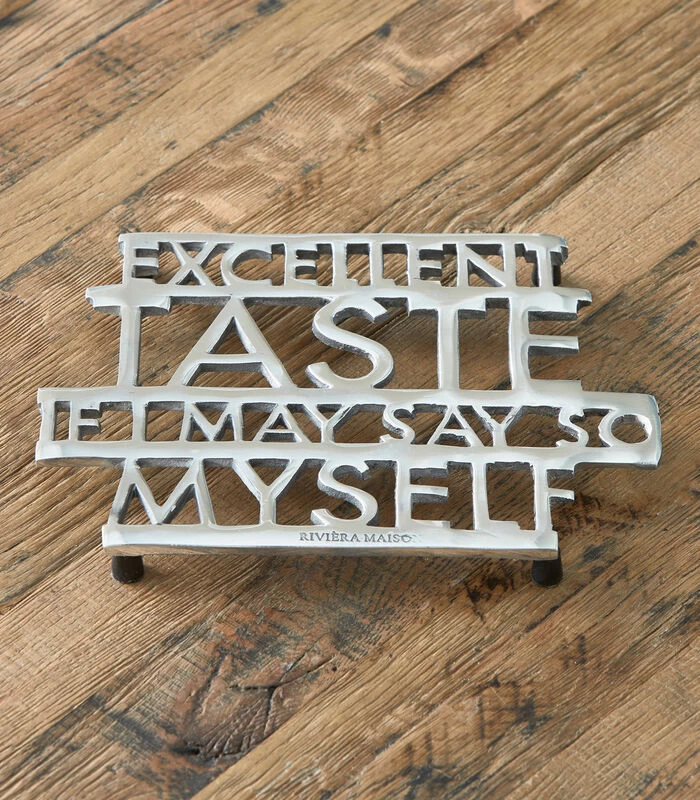 Onderzetter, Pannenonderzetter Tekst Excellent Taste - Zilver 4 Onderzetter, Pannenonderzetter Tekst Excellent Taste - Zilver - Afbeelding 2