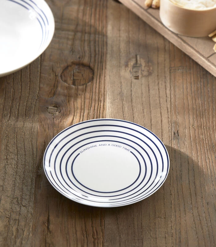 Buffetbordje, Bord Strepen - Shoreline - Blauw/ Wit - 1 Stuk 4 Buffetbordje, Bord Strepen - Shoreline - Blauw/ Wit - 1 Stuk - Afbeelding 2