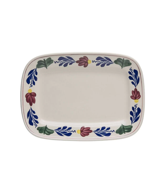 Bord Rechthoekig 25x18cm - Boerenbont 3 Bord Rechthoekig 25x18cm - Boerenbont