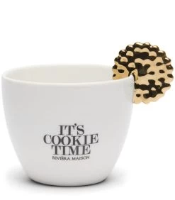 Koffiemok, Mok/ Kopje Goud Detail - It's Cookie Time - Wit - 300 ML