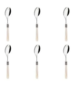 Dessertlepel Mona Lisa 18.8 Cm 18/10 Offwhite Zilver 6 Stuk(s)