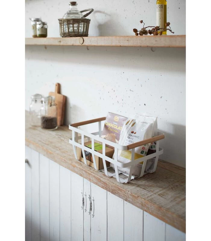 Yamazaki Storage Basket 2 Handles - Tosca 4 Yamazaki Storage Basket 2 Handles - Tosca - Afbeelding 2