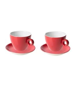 Cappuccinokop En Schotel Bart Colour Cafe 23 Cl 15 Cm Rood Porselein 2 Stuk(s)