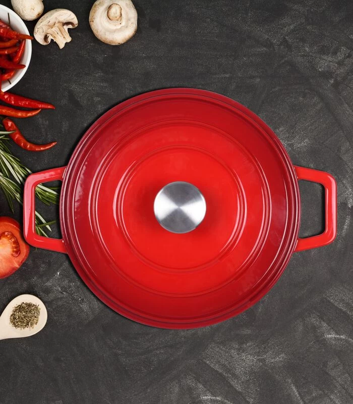 LIVOO Ronde Gietijzeren Stoofpot 7 LIVOO Ronde Gietijzeren Stoofpot - Afbeelding 5