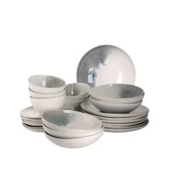 Palmer Serviesset Nordic Stoneware 6-persoons 24-delig Wit Groen