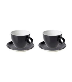 Cappuccinokop En Schotel Bart Colour Cafe 23 Cl 15 Cm Zwart Porselein 2 Stuk(s)