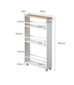 Yamazaki Slim Trolley With Grip - Tower - White -Palmer Winkel 69a3d06377f847628b7b3e1c8a8408d4