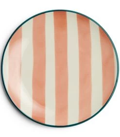 Ontbijtbord Gestreept - Ravello - Roze - Keramiek