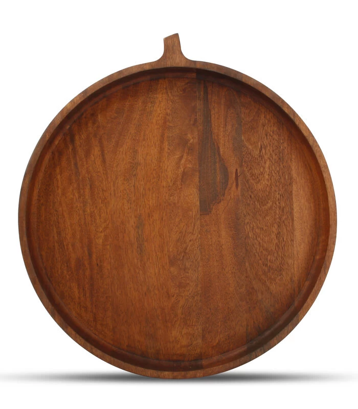 Serveerschaal 40xH3,5cm Hout Chop 4 Serveerschaal 40xH3,5cm Hout Chop - Afbeelding 2