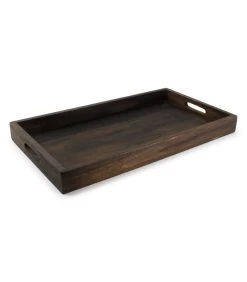 Dienblad 55x30xH5cm Hout Zwart Rural