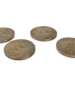 Glasonderzetter 10cm Geribbeld Goud Charm - Set/4 -Palmer Winkel 830d73da20434ee4a65c11215f82bece