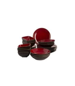 Palmer Serviesset Lava Stoneware 6-persoons 24-delig Bruin Rood