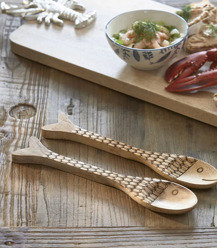 Saladebestek 2-Delig, Opscheplepels Vis - Classic Fish - Bruin 4 Saladebestek 2-Delig, Opscheplepels Vis - Classic Fish - Bruin - Afbeelding 2