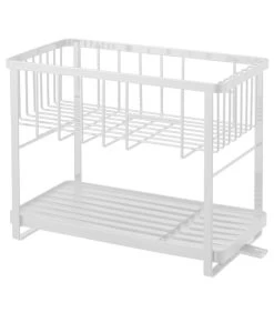 Yamazaki Dish Drainer Rack 2 Levels - Tower - White