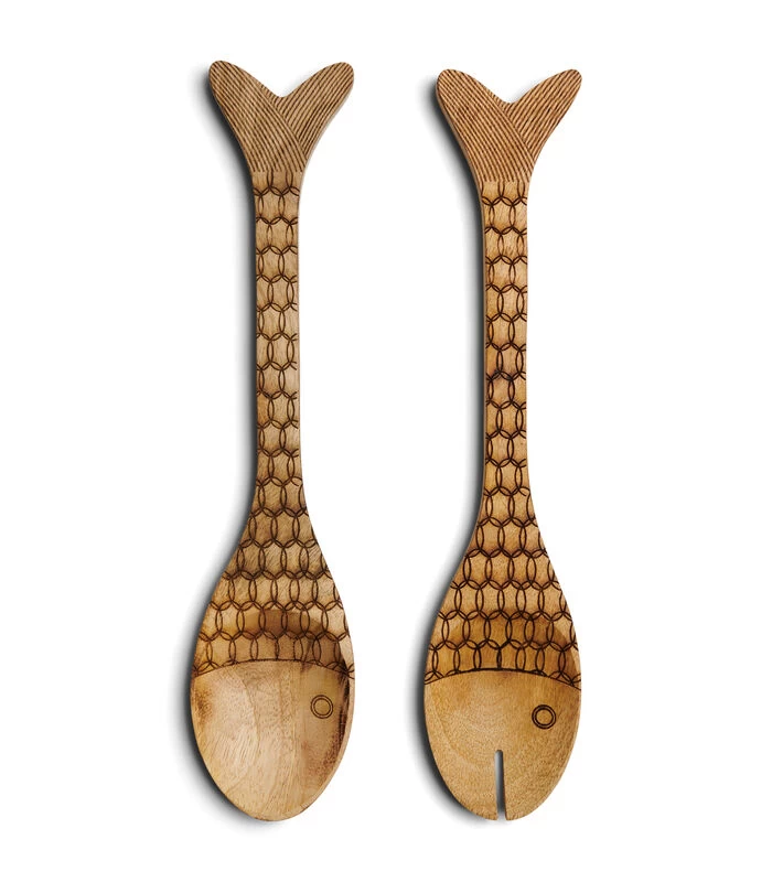 Saladebestek 2-Delig, Opscheplepels Vis - Classic Fish - Bruin 3 Saladebestek 2-Delig, Opscheplepels Vis - Classic Fish - Bruin