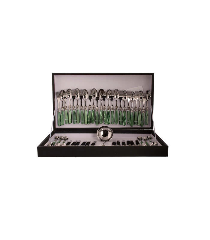 Bestekset Mona Lisa 18/10 49-delig Groen Groen 12-persoons 5 Bestekset Mona Lisa 18/10 49-delig Groen Groen 12-persoons - Afbeelding 3