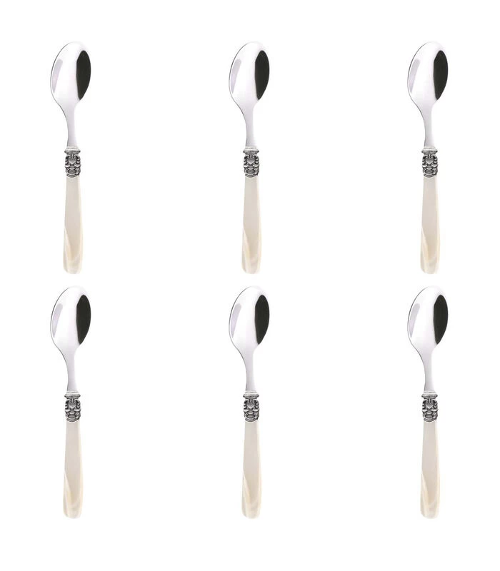 Koffielepel Mona Lisa 14.4 Cm 18/10 Zilver Offwhite 6 Stuk(s) 3 Koffielepel Mona Lisa 14.4 Cm 18/10 Zilver Offwhite 6 Stuk(s)