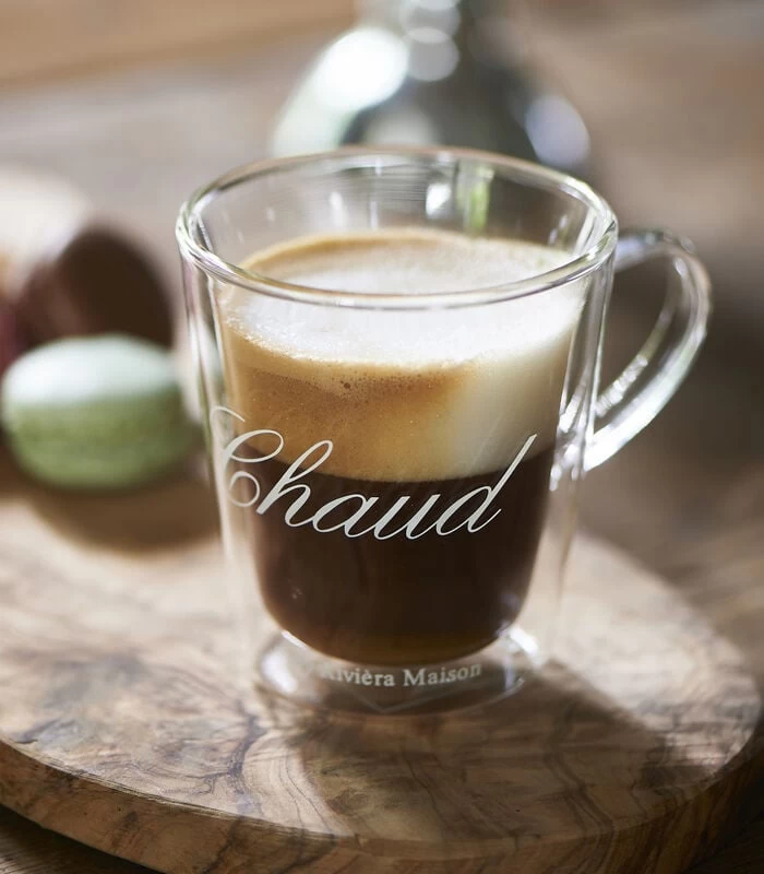 Dubbelwandig Theeglas, Koffieglas Tekst - C'est Chaud - 220 ML 4 Dubbelwandig Theeglas, Koffieglas Tekst - C'est Chaud - 220 ML - Afbeelding 2
