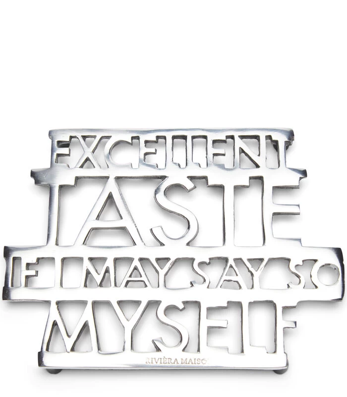 Onderzetter, Pannenonderzetter Tekst Excellent Taste - Zilver 3 Onderzetter, Pannenonderzetter Tekst Excellent Taste - Zilver