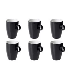Beker Bart Colour Cafe 23 Cl Zwart Porselein 6 Stuk(s)