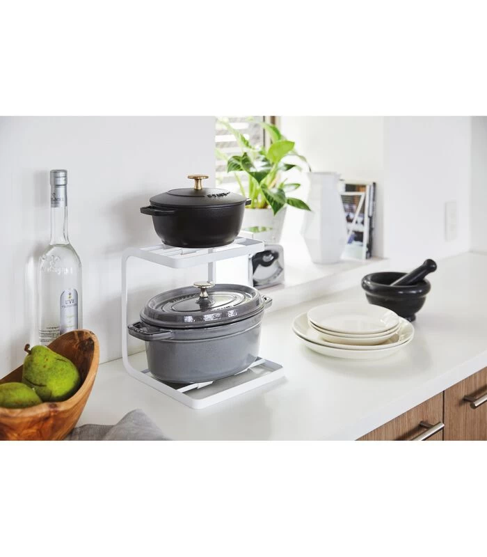 Yamazaki Pot Stand - Tower - White 4 Yamazaki Pot Stand - Tower - White - Afbeelding 2