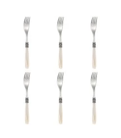 Dessertvork Mona Lisa 18.8 Cm 18/10 Offwhite Zilver 6 Stuk(s)