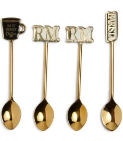 Koffielepels, Theelepels Goud, Set Van 4 - Barista - Goud -