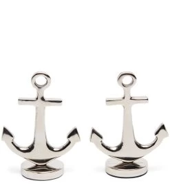 Naambordje Anker, Aamhouder Voor Diner Tafelschikking - Anchor - Goud - Set Van 2