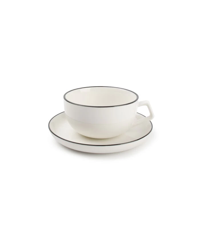 Kop 22cl En Schotel Wit Studio Base - (x4) 4 Kop 22cl En Schotel Wit Studio Base - (x4) - Afbeelding 2