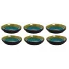 Palmer Bord Diep Lotus 21 Cm Zwart Turquoise Stoneware 6 Stuk(s)