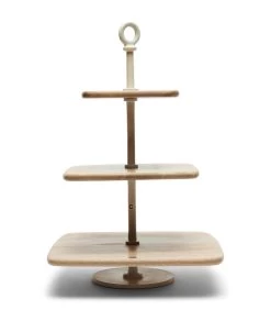 Etagere 3 Laags Met Handvat - Côte Des Basques - Bruin/Beige