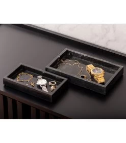 PRESENT TIME Dienblad Marble - Zwart - 24x14,5x3cm -Palmer Winkel eae81408f9be444ba09218f30ba85dfe