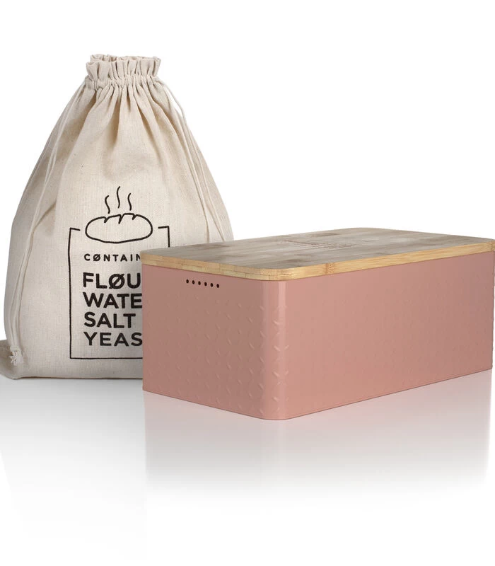 Metalen Broodtrommel Met Linnen Broodzak 'Glæde' 3 Metalen Broodtrommel Met Linnen Broodzak 'Glæde'