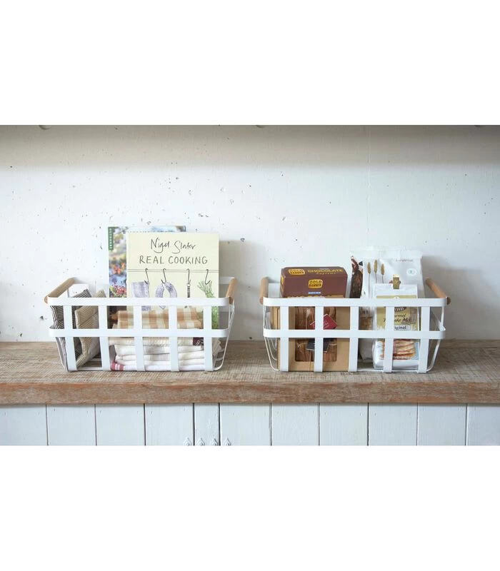 Yamazaki Storage Basket 2 Handles - Tosca 6 Yamazaki Storage Basket 2 Handles - Tosca - Afbeelding 4