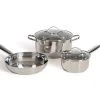 LIVOO Vijfdelige Roestvrijstalen Pannenset