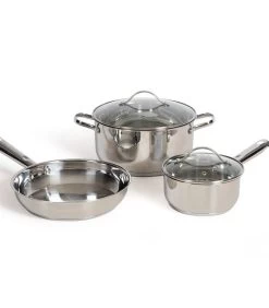 LIVOO Vijfdelige Roestvrijstalen Pannenset