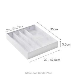 Yamazaki Extendable Diagonal Cutlery Tray - Tower - White -Palmer Winkel ff0a39eca26c49caadc5f7f686647119